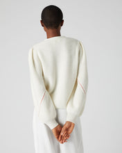 Load image into Gallery viewer, N.Peal Women&#39;s Stitch Insert Cashmere Cardigan New Ivory White
