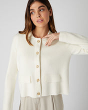 Load image into Gallery viewer, N.Peal Women&#39;s Collared Milano Cashmere Jacket New Ivory White
