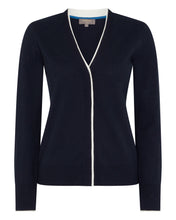 Load image into Gallery viewer, N.Peal Women's Cotton Cashmere Cardigan Navy Blue
