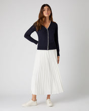 Load image into Gallery viewer, N.Peal Women's Cotton Cashmere Cardigan Navy Blue
