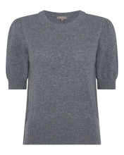 Load image into Gallery viewer, N.Peal Women&#39;s Metal Trim Cashmere T Shirt Elephant Grey
