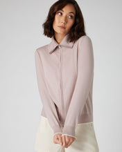 Load image into Gallery viewer, N.Peal Women&#39;s Cotton Cashmere Full Zip Jumper Dune Pink
