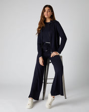Load image into Gallery viewer, N.Peal Women's Cotton Cashmere Full Zip Jumper Navy Blue
