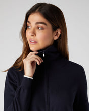 Load image into Gallery viewer, N.Peal Women's Cotton Cashmere Full Zip Jumper Navy Blue

