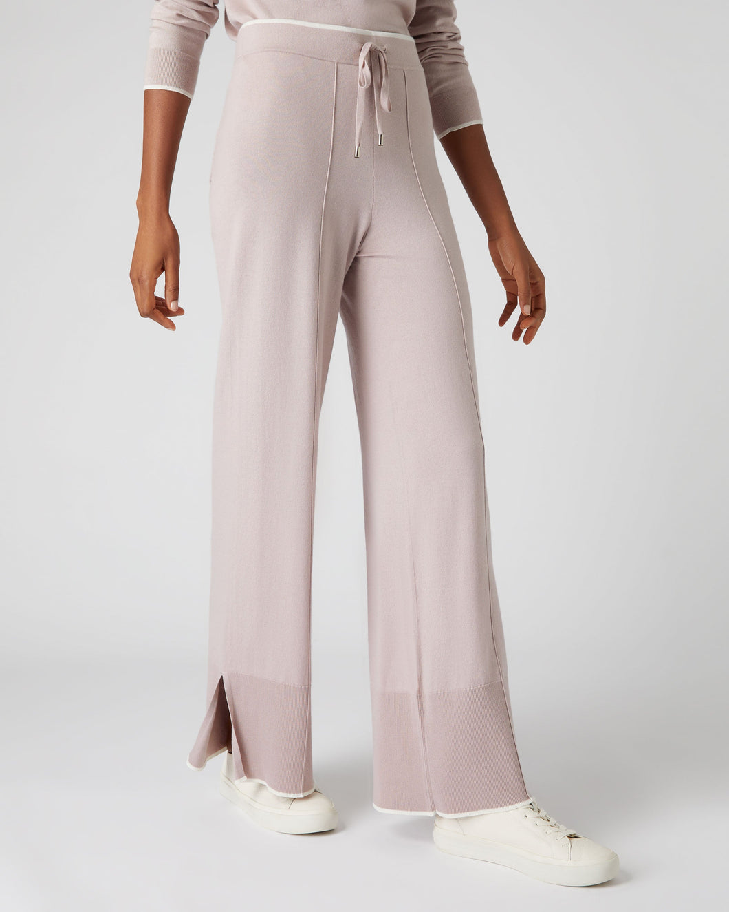 N.Peal Women's Cotton Cashmere Trousers Dune Pink