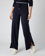 Load image into Gallery viewer, N.Peal Women's Cotton Cashmere Trousers Navy Blue
