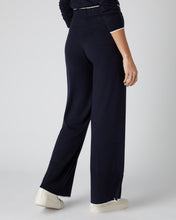 Load image into Gallery viewer, N.Peal Women's Cotton Cashmere Trousers Navy Blue
