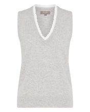 Load image into Gallery viewer, N.Peal Women&#39;s Ruffle Trim Sleeveless Cashmere Top Fumo Grey

