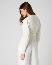 Load image into Gallery viewer, N.Peal Women&#39;s Ruffle Trim Cropped Cashmere Cardigan New Ivory White
