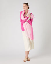 Load image into Gallery viewer, N.Peal Women&#39;s Dip Dye Cashmere Scarf Vibrant Pink

