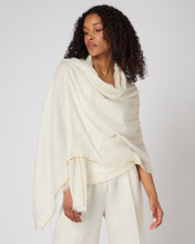 Load image into Gallery viewer, Women's Bordered Cashmere Pashmina Ivory
