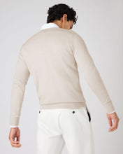 Load image into Gallery viewer, Men&#39;s Conduit Fine Gauge Cashmere V Neck Jumper Sandstone
