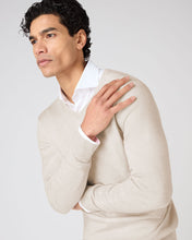 Load image into Gallery viewer, Men&#39;s Conduit Fine Gauge Cashmere V Neck Jumper Sandstone
