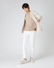 Load image into Gallery viewer, N.Peal Men's Oxford Round Neck Cashmere Jumper Oatmeal Brown

