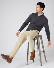 Load image into Gallery viewer, N.Peal Men's Knightsbridge Full Zip Cashmere Jumper Dark Charcoal Grey
