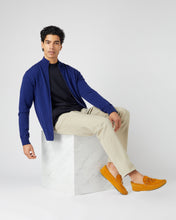 Load image into Gallery viewer, N.Peal Men&#39;s Knightsbridge Full Zip Cashmere Jumper Sapphire Blue
