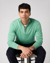 Load image into Gallery viewer, Men&#39;s Regent Fine Gauge Cashmere Half Zip Jumper Seafoam Green

