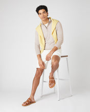 Load image into Gallery viewer, N.Peal Men's Regent Fine Gauge Cashmere Half Zip Jumper Sandstone Brown

