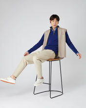 Load image into Gallery viewer, N.Peal Men&#39;s Carnaby Half Zip Cashmere Jumper Sapphire Blue
