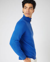 Load image into Gallery viewer, N.Peal Men&#39;s Carnaby Half Zip Cashmere Jumper Sonic Blue
