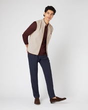 Load image into Gallery viewer, N.Peal Men&#39;s Shaftsbury Suede Trim Cashmere Gilet Oatmeal Brown
