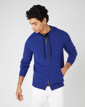 Load image into Gallery viewer, N.Peal Men&#39;s Ladbroke Cashmere Hoodie Sapphire Blue
