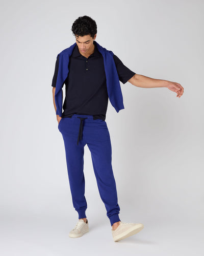 N.Peal Men's Brompton Cashmere Jogger Sapphire Blue