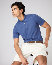Load image into Gallery viewer, N.Peal Men's Polzeath Cotton Cashmere Polo T-Shirt Denim Blue
