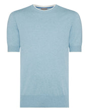 Load image into Gallery viewer, N.Peal Men&#39;s Newquay Cotton Cashmere T-Shirt Cornflower Blue
