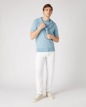 Load image into Gallery viewer, N.Peal Men&#39;s Newquay Cotton Cashmere T-Shirt Cornflower Blue
