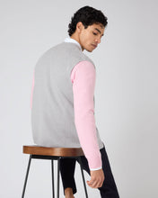 Load image into Gallery viewer, N.Peal Men&#39;s Penzance Cotton Cashmere Gilet Fumo Grey
