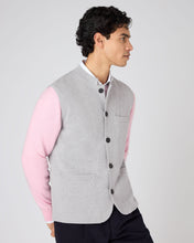 Load image into Gallery viewer, N.Peal Men&#39;s Penzance Cotton Cashmere Gilet Fumo Grey
