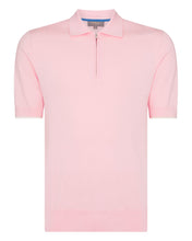 Load image into Gallery viewer, N.Peal Men&#39;s Polo Zip Cotton Cashmere T-Shirt Spring Pink

