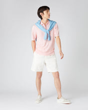 Load image into Gallery viewer, N.Peal Men&#39;s Polo Zip Cotton Cashmere T-Shirt Spring Pink
