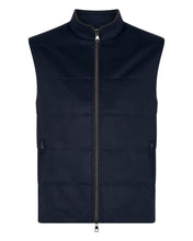 Load image into Gallery viewer, N.Peal Men&#39;s Wool Cashmere Gilet Navy Blue

