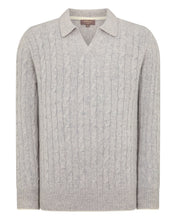 Load image into Gallery viewer, Men&#39;s Cable Polo Cashmere Shirt Fumo Grey
