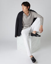 Load image into Gallery viewer, Men&#39;s Cable Polo Cashmere Shirt Fumo Grey
