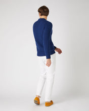 Load image into Gallery viewer, N.Peal Men&#39;s Cable Polo Cashmere Shirt French Blue
