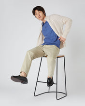 Load image into Gallery viewer, N.Peal Men&#39;s Contrast Cable Full Zip Cashmere Jumper Ecru White
