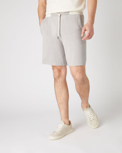 N.Peal Men's Cotton Cashmere Silk Short Fumo Grey