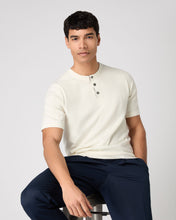 Load image into Gallery viewer, Men&#39;s Henley Cotton Cashmere T-Shirt New Ivory White
