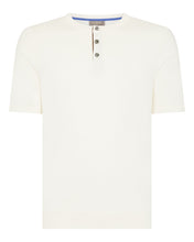 Load image into Gallery viewer, Men&#39;s Henley Cotton Cashmere T-Shirt New Ivory White
