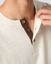 Load image into Gallery viewer, Men&#39;s Henley Cotton Cashmere T-Shirt New Ivory White
