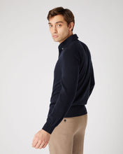 Load image into Gallery viewer, N.Peal Men&#39;s Relaxed Polo Cashmere Shirt Navy Blue

