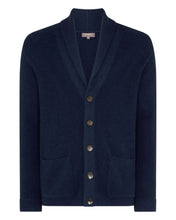 Load image into Gallery viewer, Men's Cotton Cashmere Silk Cardigan Navy Blue
