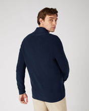 Load image into Gallery viewer, Men's Cotton Cashmere Silk Cardigan Navy Blue
