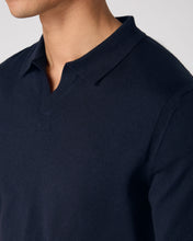 Load image into Gallery viewer, N.Peal Men's Polo Cotton Cashmere T-Shirt Navy Blue
