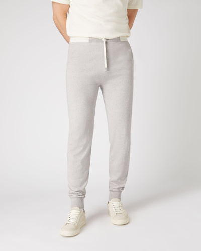 N.Peal Men's Cotton Cashmere Silk Jogger Fumo Grey