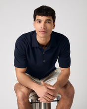 Load image into Gallery viewer, Men&#39;s Rock Polo Cotton Cashmere T-Shirt Navy Blue
