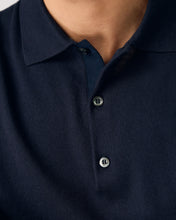 Load image into Gallery viewer, Men&#39;s Rock Polo Cotton Cashmere T-Shirt Navy Blue
